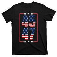 45 47 Trump 2024 President Trump 2024 American Flag T-Shirt