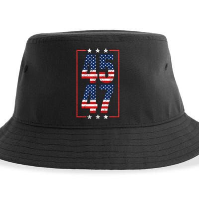 45 47 Trump 2024 President Trump 2024 American Flag Sustainable Bucket Hat