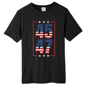 45 47 Trump 2024 President Trump 2024 American Flag Tall Fusion ChromaSoft Performance T-Shirt