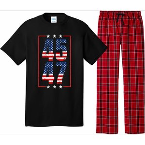 45 47 Trump 2024 President Trump 2024 American Flag Pajama Set