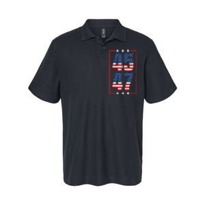 45 47 Trump 2024 President Trump 2024 American Flag Softstyle Adult Sport Polo