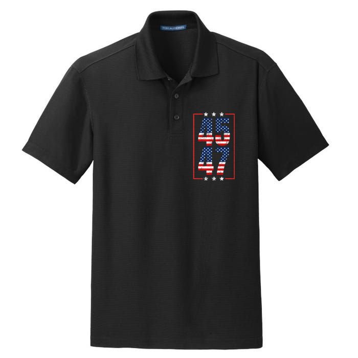 45 47 Trump 2024 President Trump 2024 American Flag Dry Zone Grid Polo