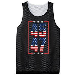 45 47 Trump 2024 President Trump 2024 American Flag Mesh Reversible Basketball Jersey Tank