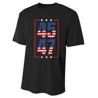 45 47 Trump 2024 President Trump 2024 American Flag Performance Sprint T-Shirt