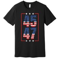 45 47 Trump 2024 President Trump 2024 American Flag Premium T-Shirt