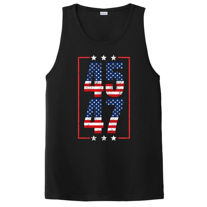 45 47 Trump 2024 President Trump 2024 American Flag PosiCharge Competitor Tank