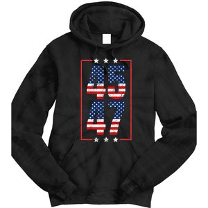 45 47 Trump 2024 President Trump 2024 American Flag Tie Dye Hoodie