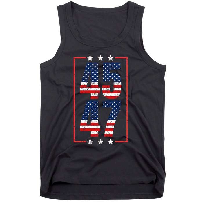 45 47 Trump 2024 President Trump 2024 American Flag Tank Top