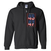 45 47 Trump 2024 President Trump 2024 American Flag Full Zip Hoodie