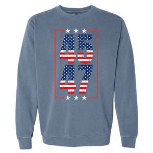 45 47 Trump 2024 President Trump 2024 American Flag Garment-Dyed Sweatshirt