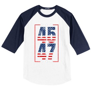 45 47 Trump 2024 President Trump 2024 American Flag Baseball Sleeve Shirt