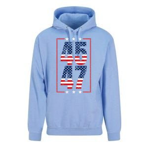 45 47 Trump 2024 President Trump 2024 American Flag Unisex Surf Hoodie