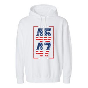 45 47 Trump 2024 President Trump 2024 American Flag Garment-Dyed Fleece Hoodie