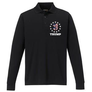 45 47 Trump Performance Long Sleeve Polo