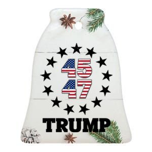 45 47 Trump Ceramic Bell Ornament