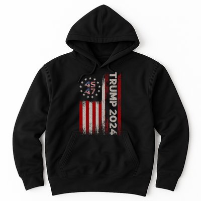 45 47 Trump 2024 American Flag Hoodie