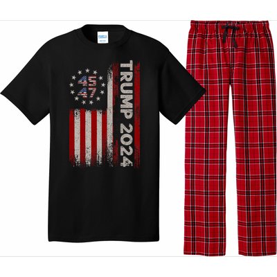 45 47 Trump 2024 American Flag Pajama Set