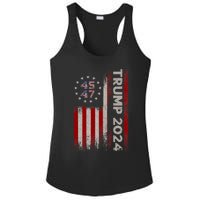 45 47 Trump 2024 American Flag Ladies PosiCharge Competitor Racerback Tank