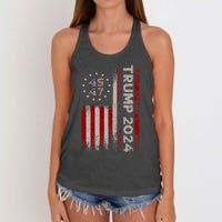 45 47 Trump 2024 American Flag Women's Knotted Racerback Tank