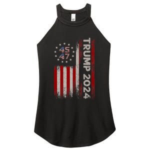 45 47 Trump 2024 American Flag Women's Perfect Tri Rocker Tank