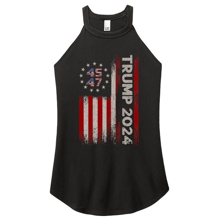 45 47 Trump 2024 American Flag Women's Perfect Tri Rocker Tank