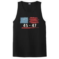 45 47 Trump President Vintage American Flag 2024 Pocket PosiCharge Competitor Tank