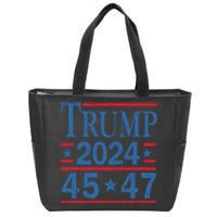 45 47 Trump 2024 American Flag Vote Trump Zip Tote Bag