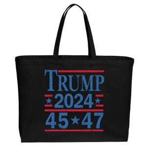 45 47 Trump 2024 American Flag Vote Trump Cotton Canvas Jumbo Tote