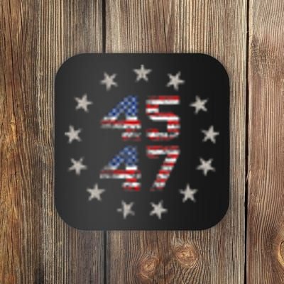 45 47 Trump 2024 American Flag Coaster