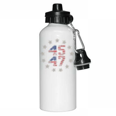 45 47 Trump 2024 American Flag Aluminum Water Bottle 