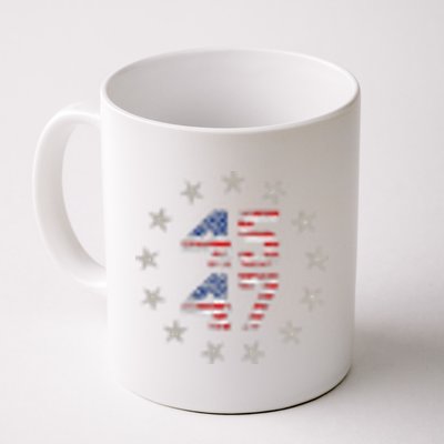 45 47 Trump 2024 American Flag Coffee Mug