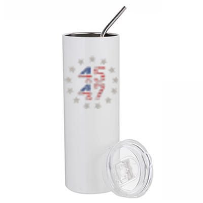 45 47 Trump 2024 American Flag Stainless Steel Tumbler