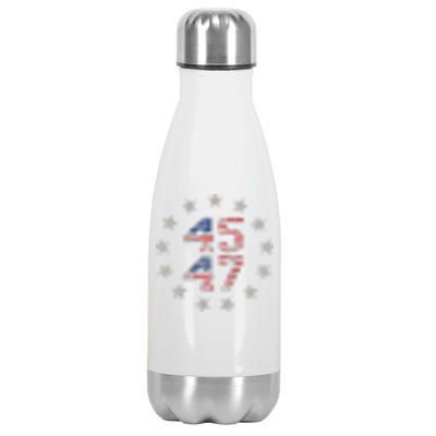 45 47 Trump 2024 American Flag Stainless Steel Insulated Water Bottle