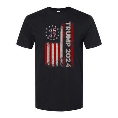 45 47 Trump 2024 American Flag Softstyle® CVC T-Shirt