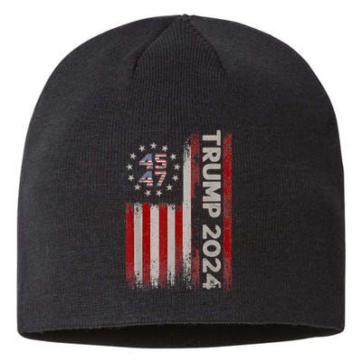 45 47 Trump 2024 American Flag Sustainable Beanie