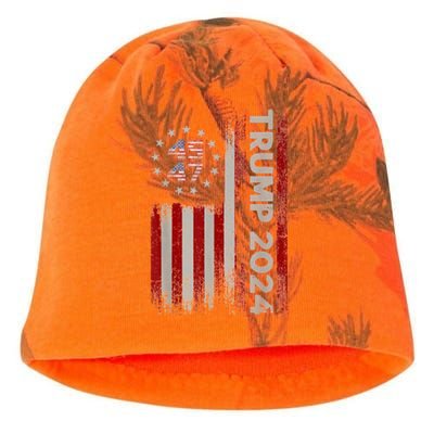 45 47 Trump 2024 American Flag Kati - Camo Knit Beanie