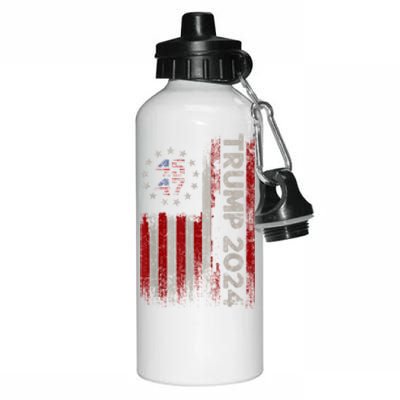 45 47 Trump 2024 American Flag Aluminum Water Bottle 