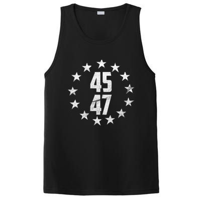 45 47 Trump 2024 American Flag Trump 2024 PosiCharge Competitor Tank