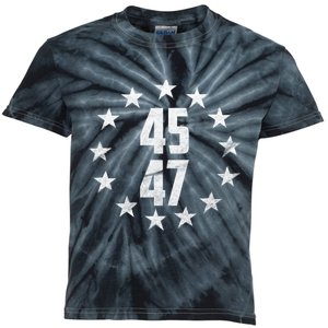 45 47 Trump 2024 American Flag Trump 2024 Kids Tie-Dye T-Shirt