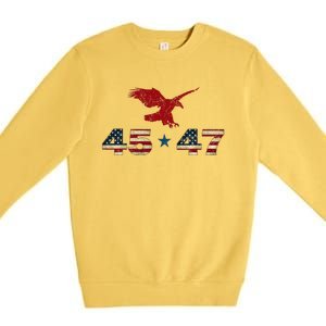 45 47 Trump 2024 President Election Patriotic Eagle Premium Crewneck Sweatshirt