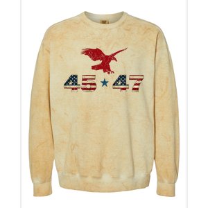 45 47 Trump 2024 President Election Patriotic Eagle Colorblast Crewneck Sweatshirt