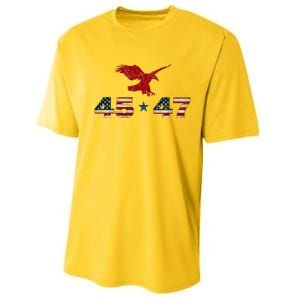 45 47 Trump 2024 President Election Patriotic Eagle Performance Sprint T-Shirt