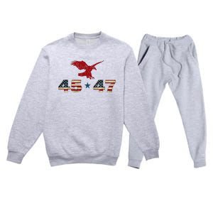 45 47 Trump 2024 President Election Patriotic Eagle Premium Crewneck Sweatsuit Set