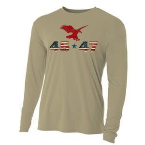 45 47 Trump 2024 President Election Patriotic Eagle Cooling Performance Long Sleeve Crew