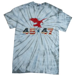 45 47 Trump 2024 President Election Patriotic Eagle Tie-Dye T-Shirt