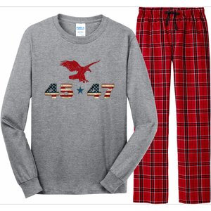 45 47 Trump 2024 President Election Patriotic Eagle Long Sleeve Pajama Set