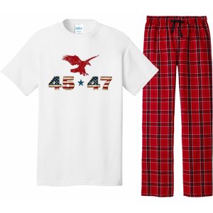 45 47 Trump 2024 President Election Patriotic Eagle Pajama Set