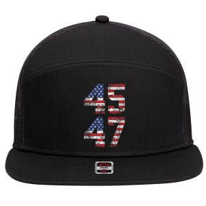 45 47 Trump 2024 7 Panel Mesh Trucker Snapback Hat