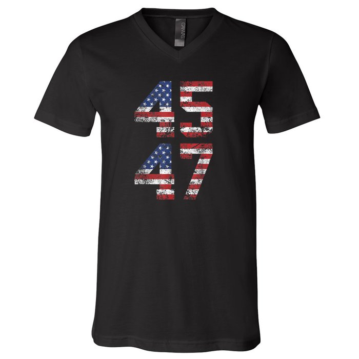 45 47 Trump 2024 V-Neck T-Shirt