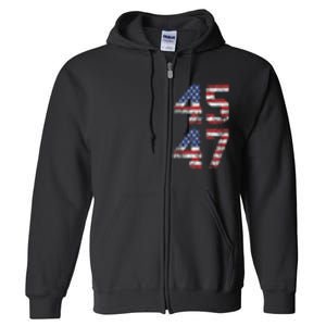 45 47 Trump 2024 Full Zip Hoodie